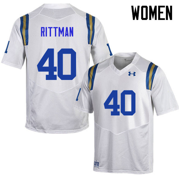 Women #40 Justin Rittman UCLA Bruins Under Armour College Football Jerseys Sale-White - Click Image to Close